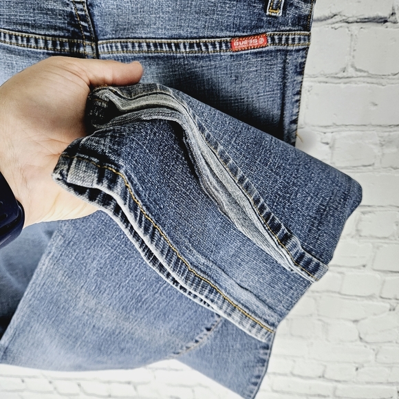 GUESS | vintage exposed button fly flare leg stretch denim jeans - Picture 7 of 11
